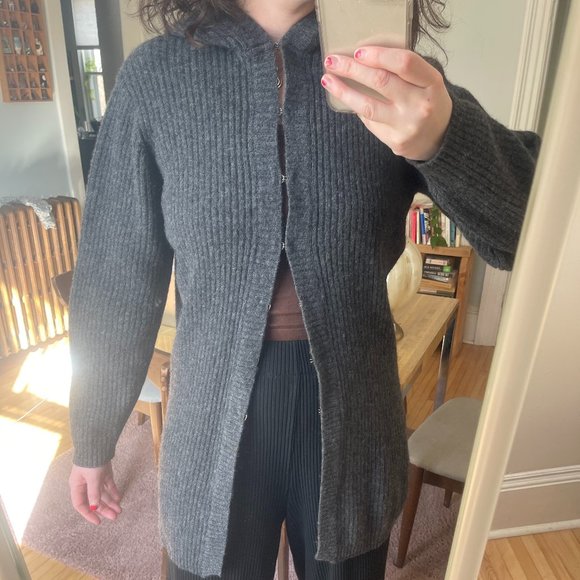 Vintage Fashion Bug Wool Hooded Clasp Cardigan Size M - Picture 2 of 9